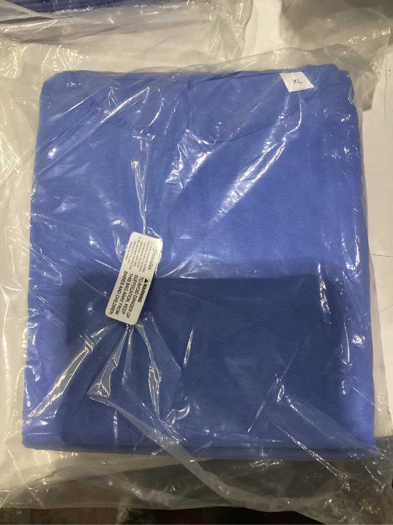 Similar to photo size xl ObboMed Non-Surgical Disposable Isolation Gown with Elastic Cuff (Level 3 Blue Pack of 10)