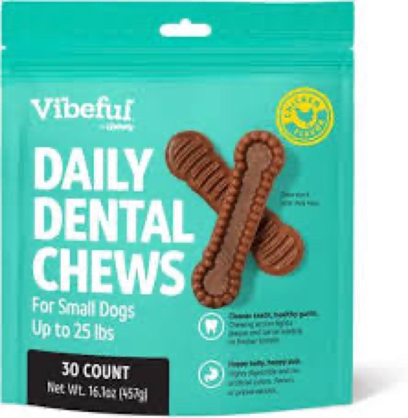 (BB: MAR/12/2026) VIBEFUL SMALL CINNAMON DENTAL TREATS FOR DOGS, 30 COUNT (25 LBS) (457G)