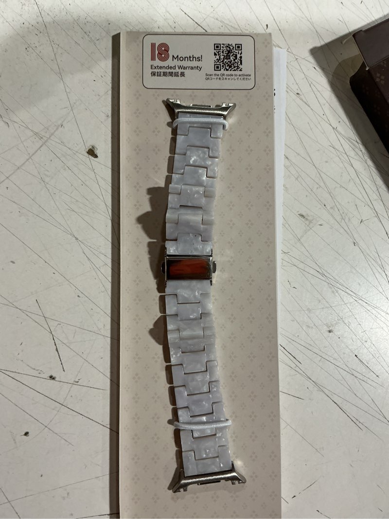 Condition photo showing Good Condition for wearlizer resin bands compatible with samsung galaxy watch 8 band 40mm 44mm/galaxy watch 8 classic 46mm, dressy lightweight bracelet strap accessories for galaxy watch8 women men pearl white