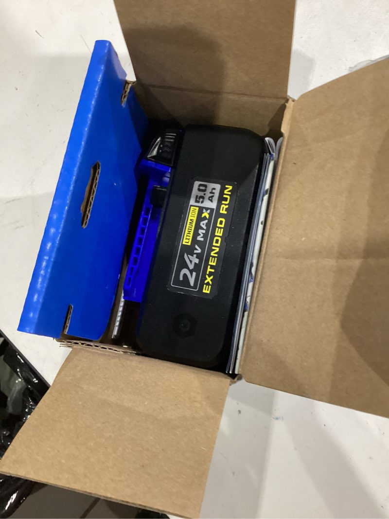 Condition photo showing As Is for kobalt 24-v lithium battery (4 ah)