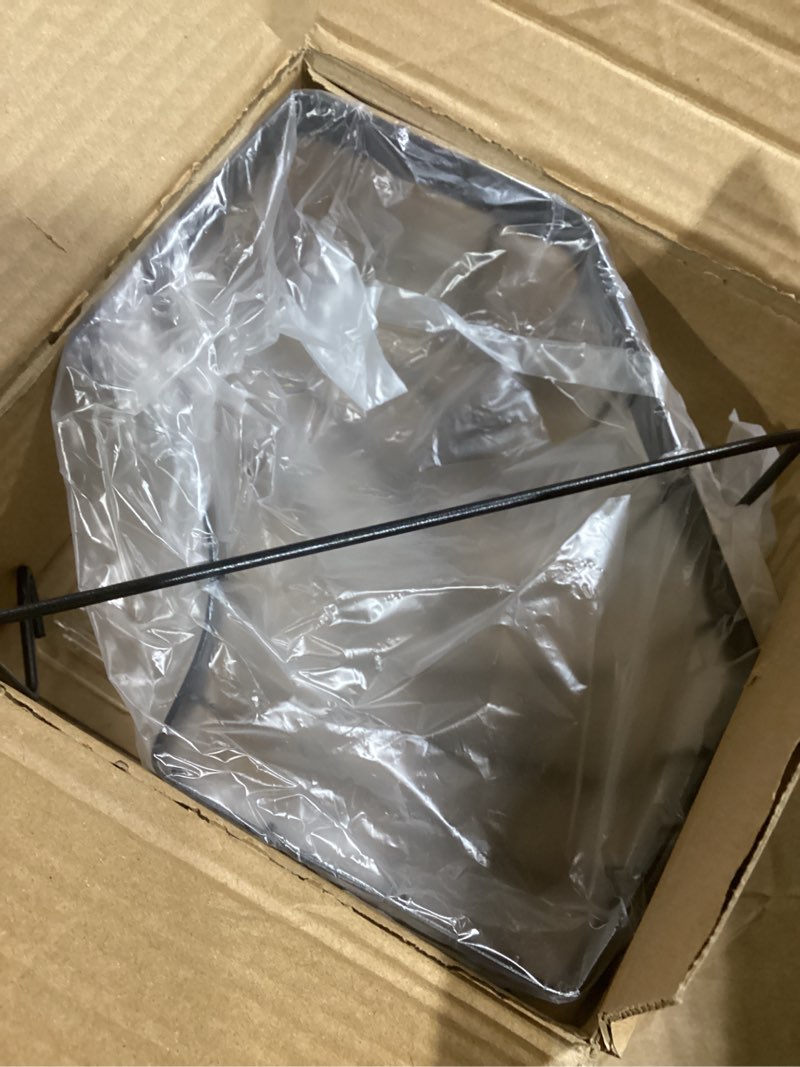 Condition photo showing Good Condition for Corner Sink Sponge Drying Rack with Towel Bar, Black Stainless Steel, Multipurpose Kitchen Organizer, Self-Adhesive Installation, 6.3x6.3x3.2 Inch