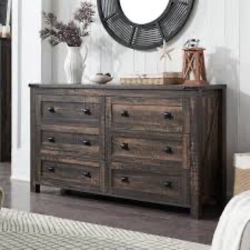 grantville farmhouse 6 - drawers double dresser