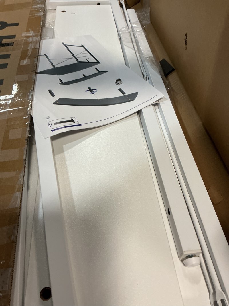 Condition photo showing Good Condition for Pamray 32 Inch Small Computer Desk with Monitor Stand, Simple Office Desk with Headphone Hook for Small Spaces, Kids Study Writing Table for Bedroom, White White 32 inch