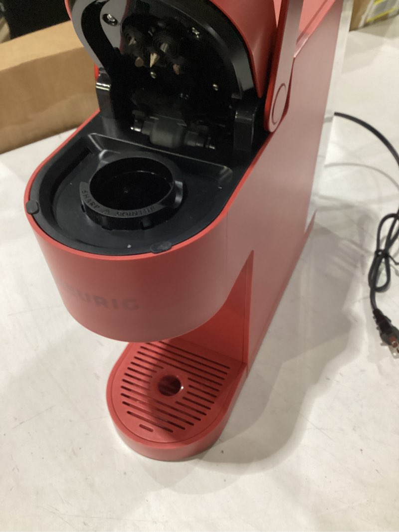 Condition photo showing Good Condition for **untested** keurig k- slim single serve k-cup pod coffee maker, with 3 brew sizes, multistream technology, 46oz removable reservoir, scarlet red