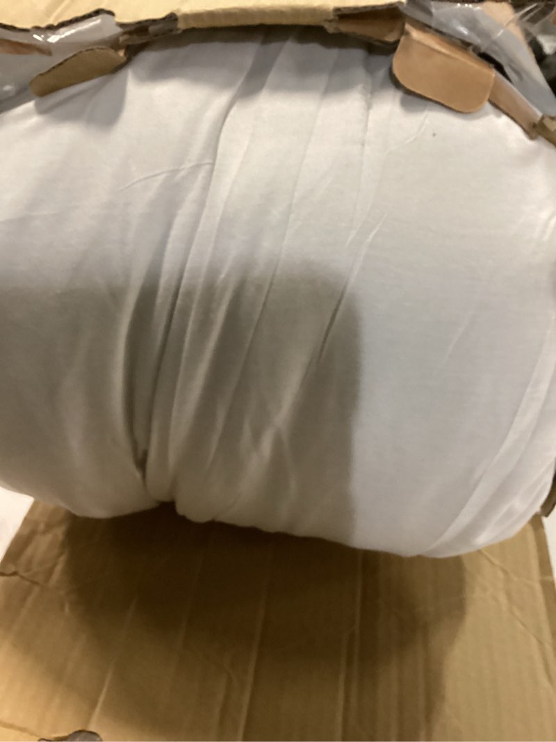 Condition photo showing As Is for Bedsure Oversized King Comforter Set - Grayish White Soft Bedding for All Seasons, Cationic Dyed Bed Set, 3 Pieces, 1 Oversized King Size Comforter (120"x98") and 2 Pillow Shams (20"x36"+2") Oversized King 06 - Grayish White