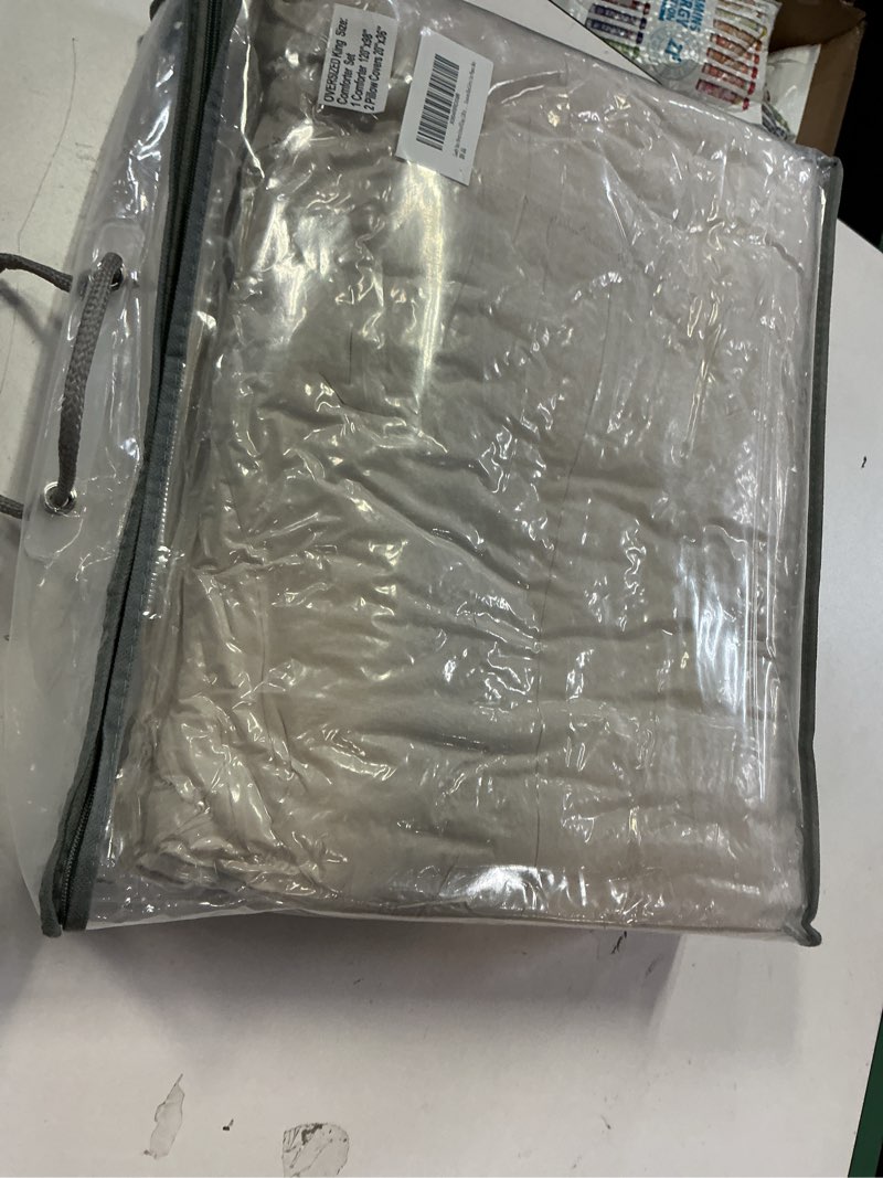 Condition photo showing Good Condition for Lady Ann Oversized King 120 x 98 Bed Comforter Set- Wheat Ruched Boho Comforter Set for Bedroom, 3 Piece Fluffy Bedroom Set with Pillow Shams Ultra Soft All Season Bed Sets for Women Men Oversized King (120"x98") Wheat