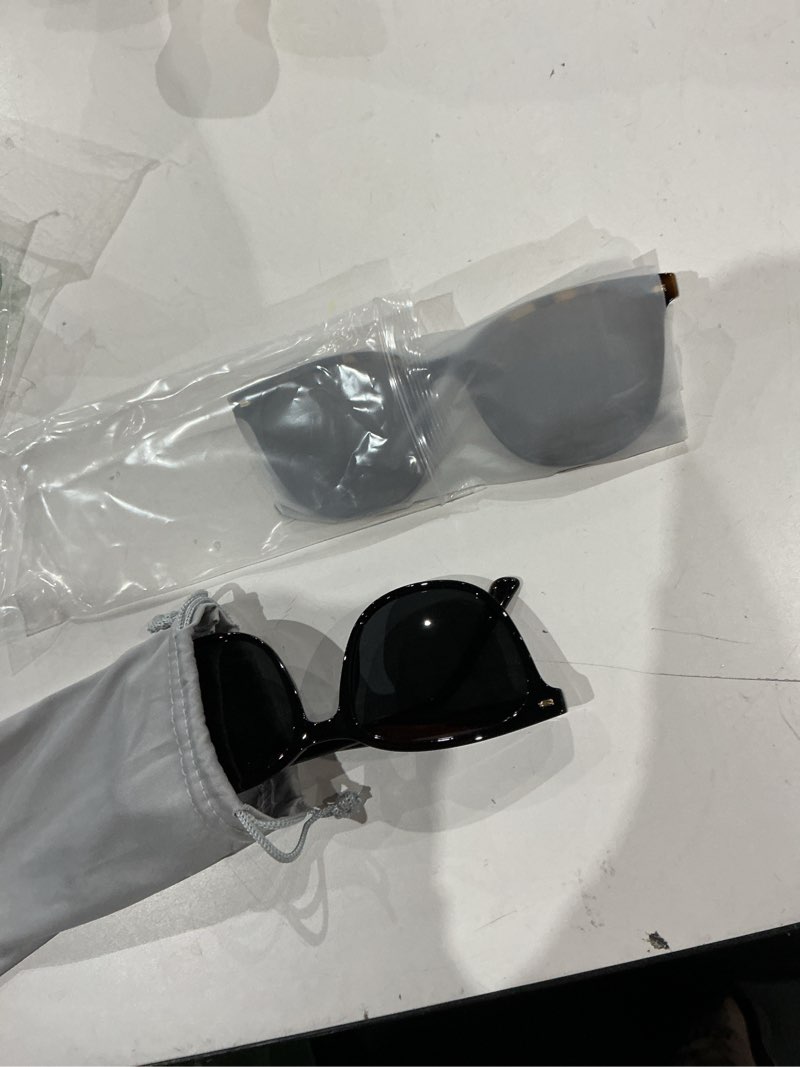 Condition photo showing Good Condition for fimilu 2 packs sunglasses for women polarized uv400 protection lens big frame fashion glasses trendy stylish shade a04(2 pack)black frame/grey lens+tortoise frame/brown lens