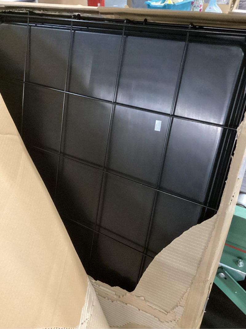 Condition photo showing Good Condition for Amazon Basics Durable, Foldable Metal Wire Dog Crate with Tray, Single Door, 48 x 30 x 32.5 in, Black 48 x 30 x 32.5 in Single Door w/ Divider