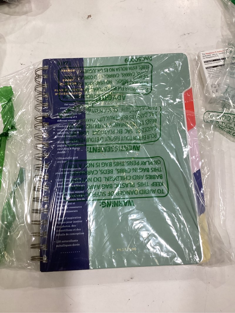 Condition photo showing New/Like New for Fringe Studio Large Paper Spiral Die-Cut Tabbed Event Planner w/Sticker Sheet, "COLOR BLOCK", Approx. 7.25" w x 10" h, 200 Pg, Esprit Collection (343502) Color Block Planner