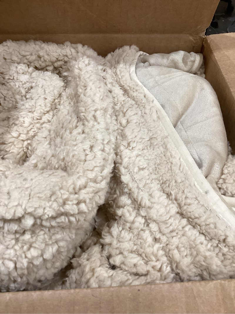 Condition photo showing New/Like New for Ourea Cordless Heated Blanket with 10000mAh Power Bank, Portable Rechargeable Sherpa Throw, Low-Voltage Battery Operated Heating Blanket for Indoor & Outdoor Use, Soft Warm Cozy Gift for Women Khaki