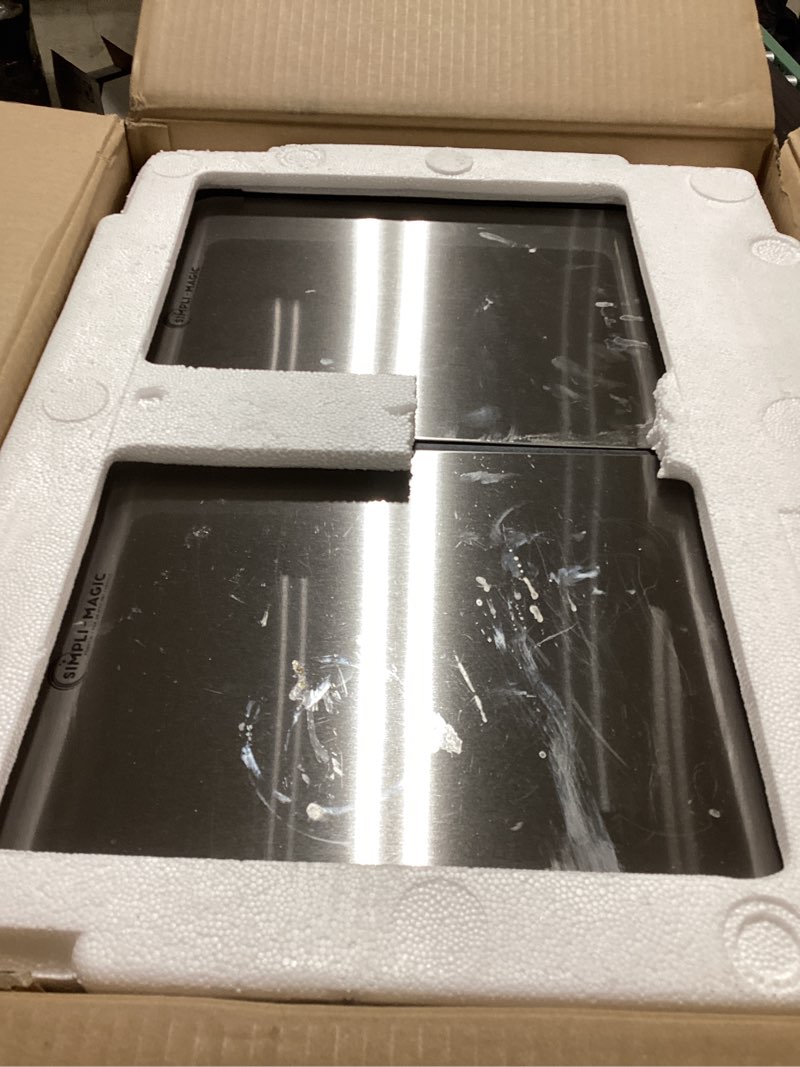 Condition photo showing Good Condition for Simpli-Magic 16 Gallon (60L) Step Trash Can – Dual Compartment Kitchen Garbage Can with Waste & Recycling Bins – Slow-Close Lid, Odor Control, Hands-Free, Inner Bases, Premium Stainless Steel