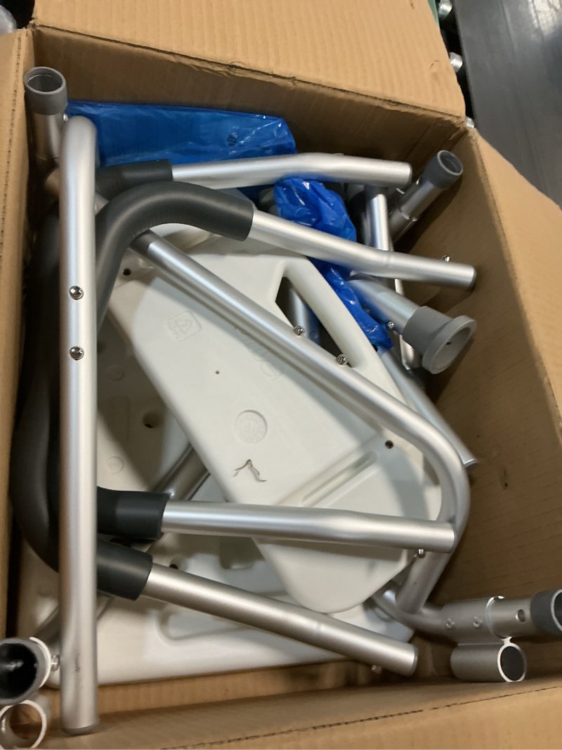 Condition photo showing As Is for Bath SafetyBenches/Stools Product Description: KD Bath Bench w/Back & Padded Arm,1/ea