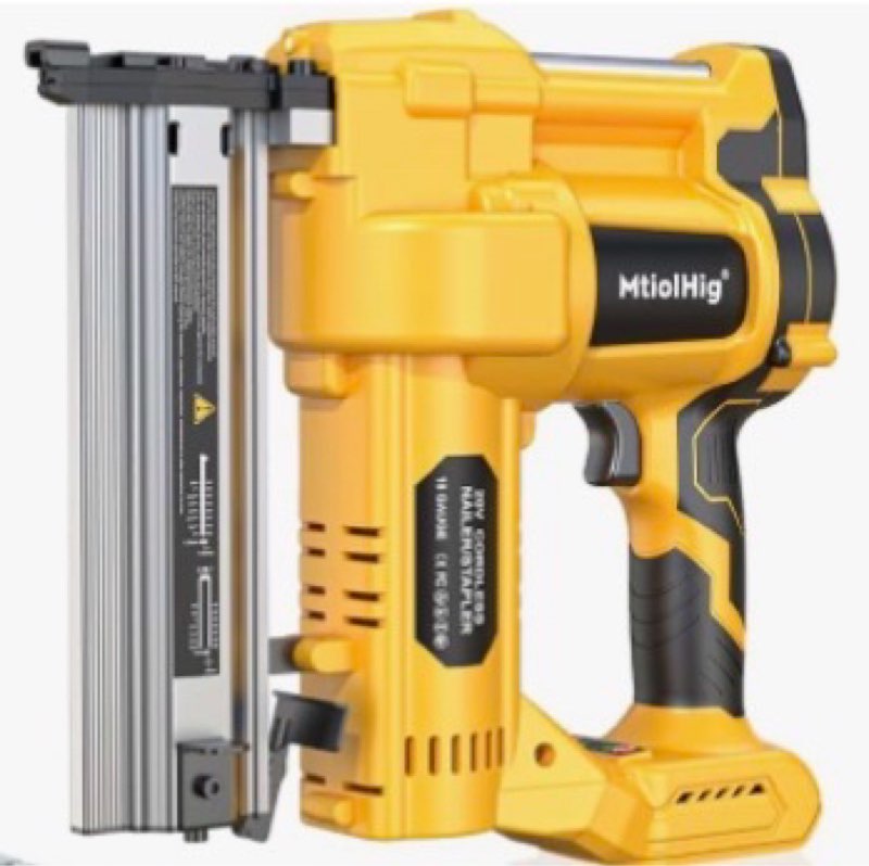 cordless brad nailer compatible with dewalt 20v battery, rexlelxb 2-in-1 pneumatic staple gun nail g