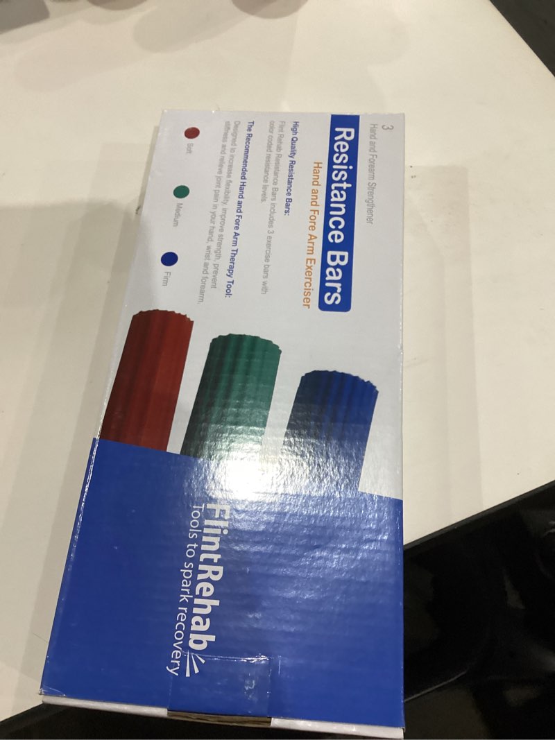 Condition photo showing New/Like New for FlintRehab Flex Bars for Physical Therapy (3 Pack), Hand therapy Flex Bar, Resistance Bar for Golfers Elbow & Tendinitis, Tennis Elbow Exercise Devices, 3 Variable Twist Bar to Improve Grip Strength