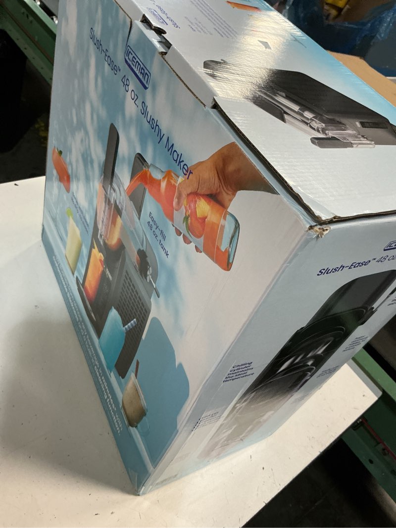 Condition photo showing New/Like New for iceman by chefman slush-ease 68oz slushie machine, 48oz liquid capacity frozen drink maker & slushy machine with 5 presets and led display, perfect for frozen margaritas, frappes, smoothies & shakes 68 oz