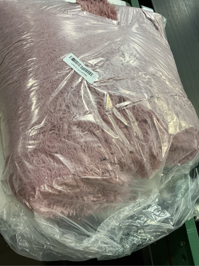 Condition photo showing As Is for Merelax Soft Modern Indoor Large Shaggy Rug for Bedroom Livingroom Dorm Kids Room Home Decorative, Non-Slip Plush Fluffy Furry Fur Area Rugs Comfy Nursery Accent Floor Carpet 5x8 Feet, Blush 5' x 8' (Rectangular) Blush