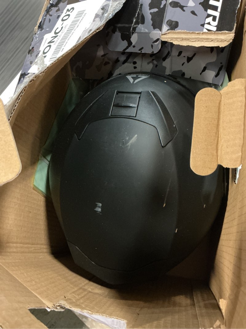 Condition photo showing As Is for triangle kids motorcycle helmets youth full face helmet lightweight with 2 visors dot approved x-large matte black