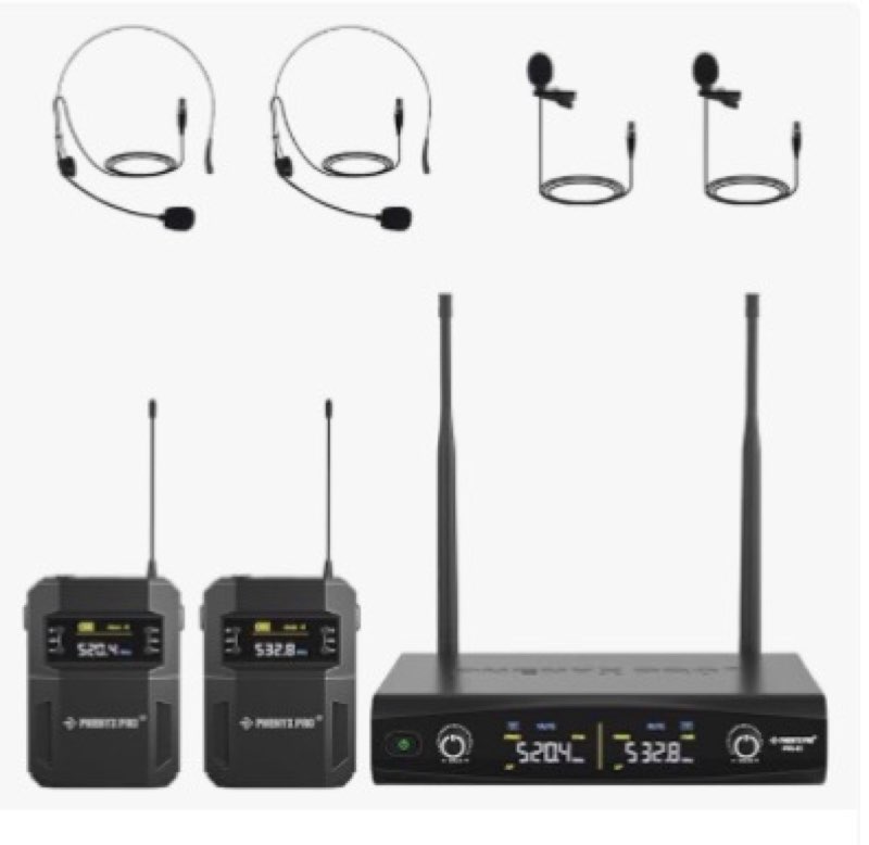 Devilclaw Wireless Microphone System, Metal Dual Wireless Lavalier & Headset Mic, 2x10 Frequencies, 