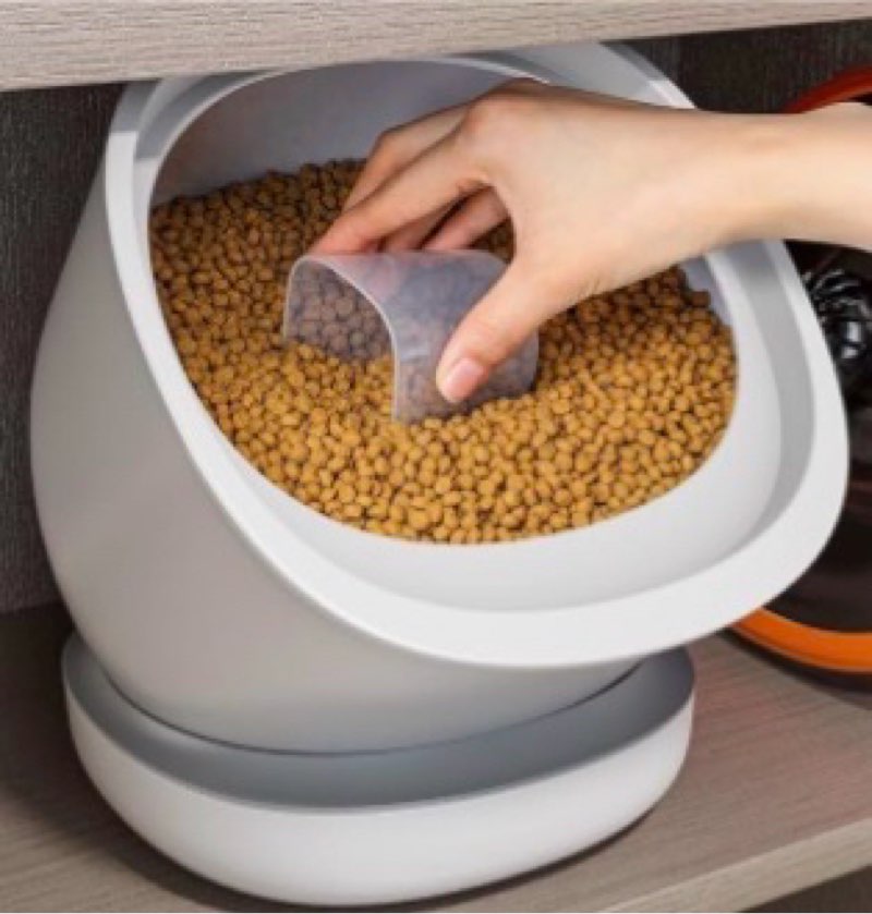 CTIME Airtight Cat Food Container for Small Dog Bird Pet Treats & Dry Food -6 lb(White)