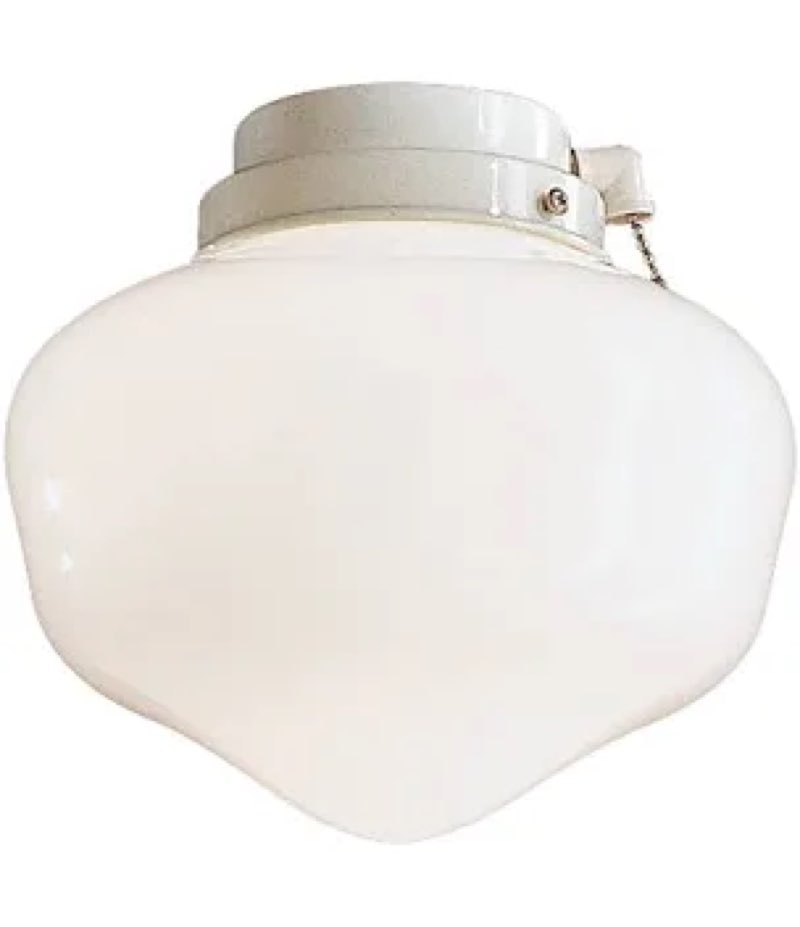 1-Light Universal LED Ceiling Fan Globe Light Kit Finish: White