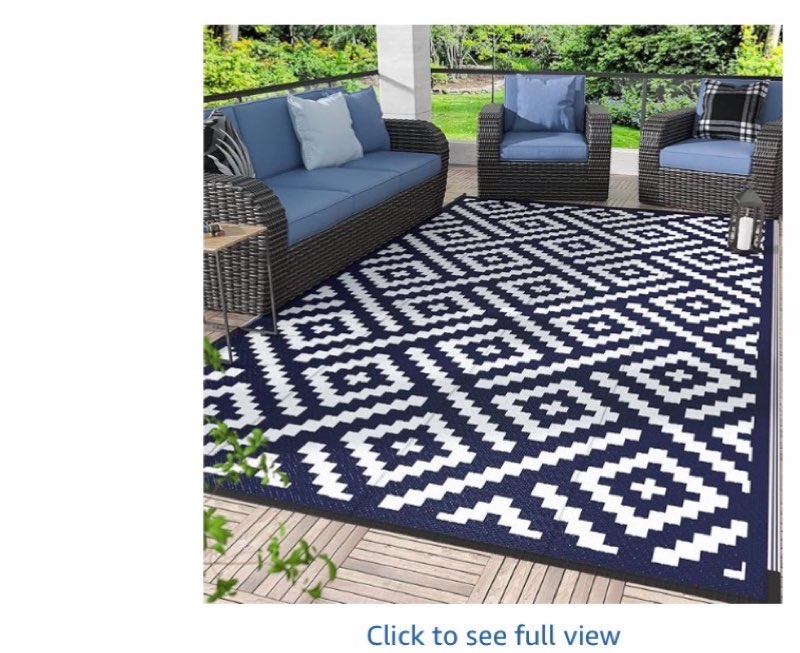 sarben Outdoor Rug for Patio - Waterproof Plastic Straw Camping Rugs 9x12 ft, Reversible Outdoor Ind