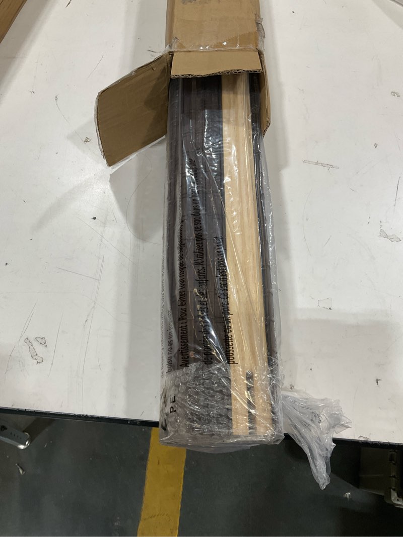 Condition photo showing New/Like New for lazblinds cordless bamboo roman shades, privacy blinds for interior windows, room darkening roll up bamboo blinds for home & patio, 30.5" w x 48" h, bdp-espresso privacy - espresso 30.5" w x 48" h