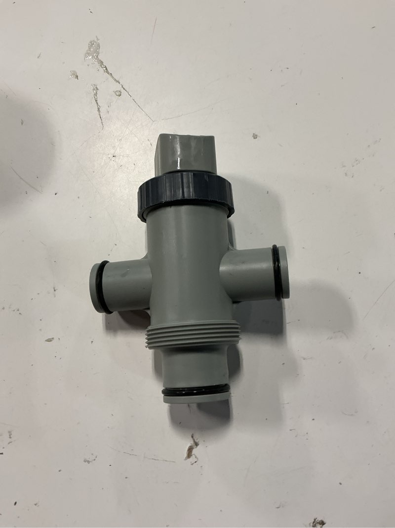 Condition photo showing As Is for shapon dual split hose plunger valve & bracket kit compatible with intex | replacement pool parts & accessories for above ground pools and filter pumps, durable abs support with zip ties