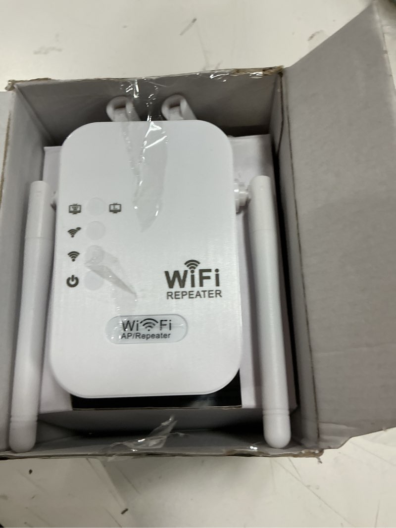 Condition photo showing As Is for 2025 wifi extenders signal booster for home long range up to 9800 sq. ft & 40 devices, wifi extender signal booster, internet booster, long range wifi extender,quick setup-medium