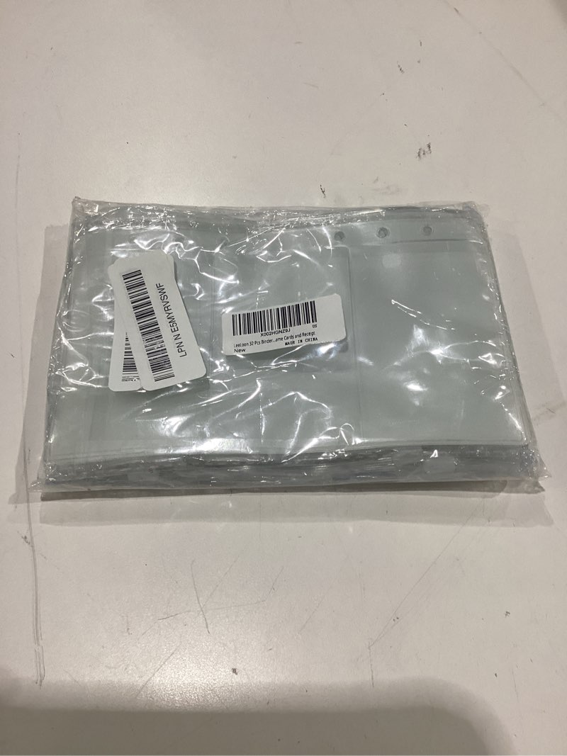 Condition photo showing New/Like New for 32 pcs binder pockets a6 size 6 holes binder zipper pouch folders for 6-ring notebook binder loose leaf bags, waterproof pvc pouch document filing bags,name cards and receipt