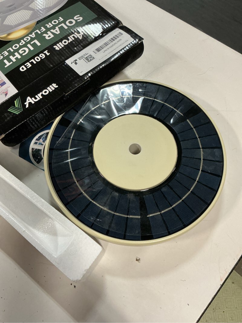 Condition photo showing Good Condition for flagpole light solar powered, 6 updated ultra bright 160 led for 15-25 ft poles, 15 hour dusk to dawn auto on/off, aurora lighting white