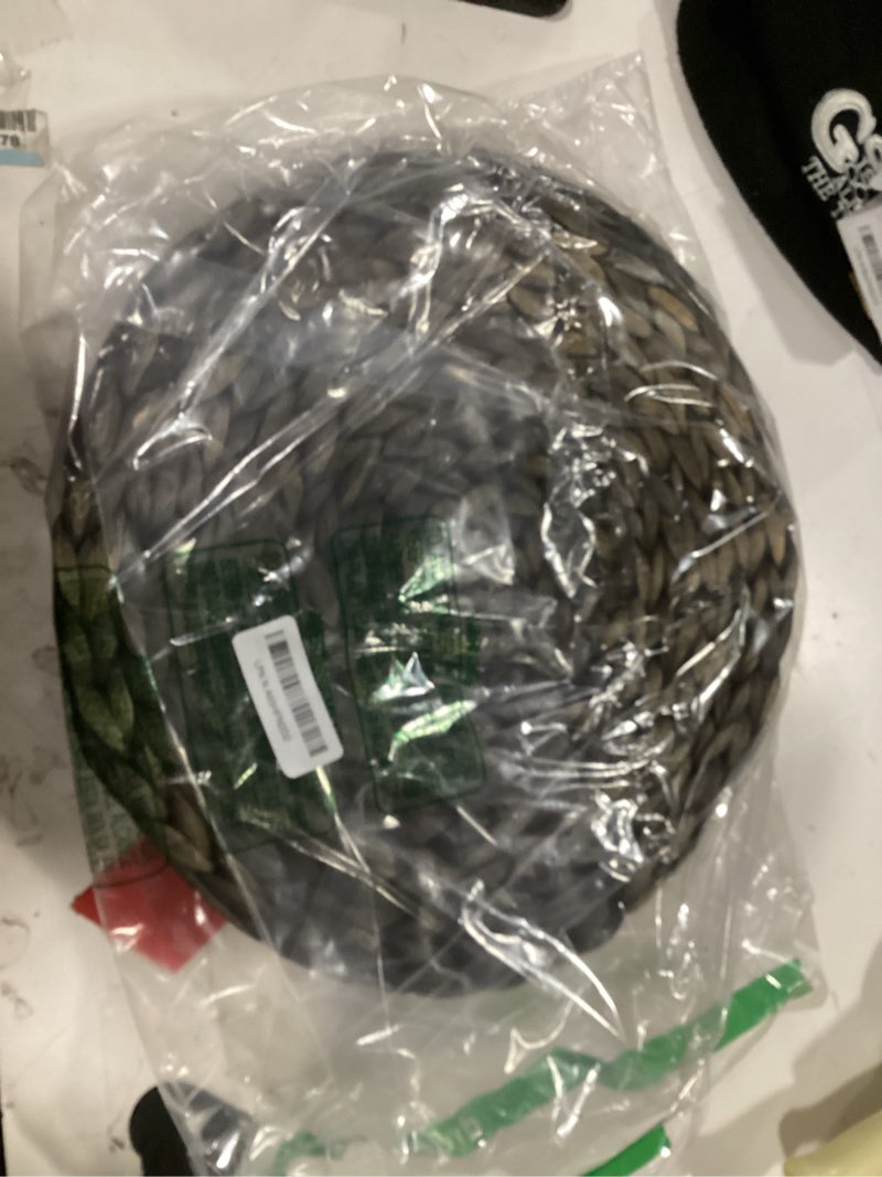 6 Pack, Round Woven Placemats, Natural Water Hyacinth Wicker Place mats, Braided Straw Table Mats fo