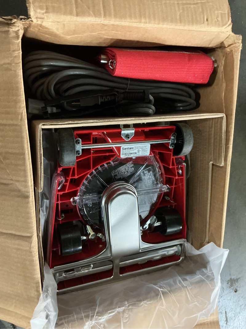 Condition photo showing New/Like New for Sanitaire Tradition Upright Bagged Commercial Vacuum, SC886G 8.5" x 17.3" x 21.3