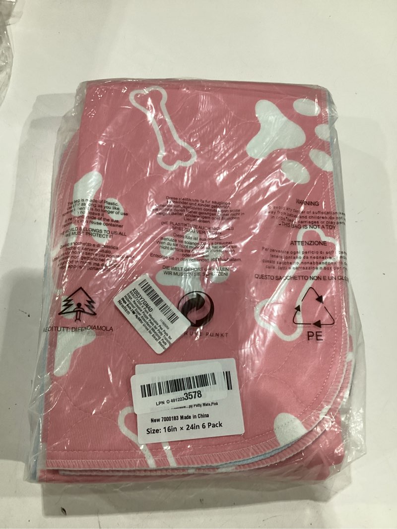 Condition photo showing New/Like New for beautyzoo 6 pack washable pee pads for dogs, reusable puppy pads for potty training, waterproof super absorbent whelping pads mats non slip against urine for small medium dogs cats, 16" x 24" pink 16 x 24 inch (pack of 6)