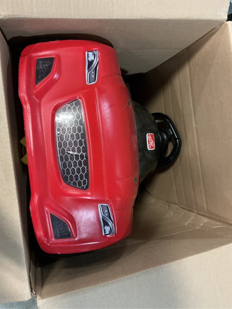 Condition photo showing As Is for step2 whisper ride cruiser kids push car, ride on toy, stroller substitute, includes seat belt & horn, made of durable plastic, max weight 50 lbs., for toddlers 18 months - 4 years old, red red push car