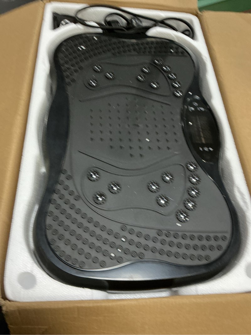 Condition photo showing As Is for Vibration Plate Exercise Machine, 130 Levels Full Body Workout Vibrating Plate for Lymphatic Drainage Weight Loss, 450 Lbs Capacity Shake Fitness Platform with Resistance Bands Bluetooth for Women Men