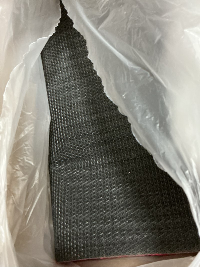 Condition photo showing As Is for BEQHAUSE Dirt Trapper Door Mat 20" x 32", Non-Slip Washable Doormats Entrance Mat, Dirt Resistant and Absorbent Welcome Mat, Low Profile Floor Mats for Front Back Door and Entryway, Red Red 20" x 32"