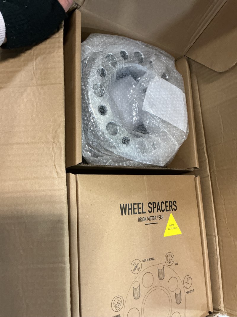 Condition photo showing New/Like New for Orion Motor Tech 8x6.5 Wheel Spacers, 2 Inch Wheel Adapters with Studs Compatible with 1994-2011 Dodge Ram 2500 3500 1988-1998 Ford F250 F350, 8x165.1 Wheel Spacer Kit with 130 mm Hub Bore, Set of 4