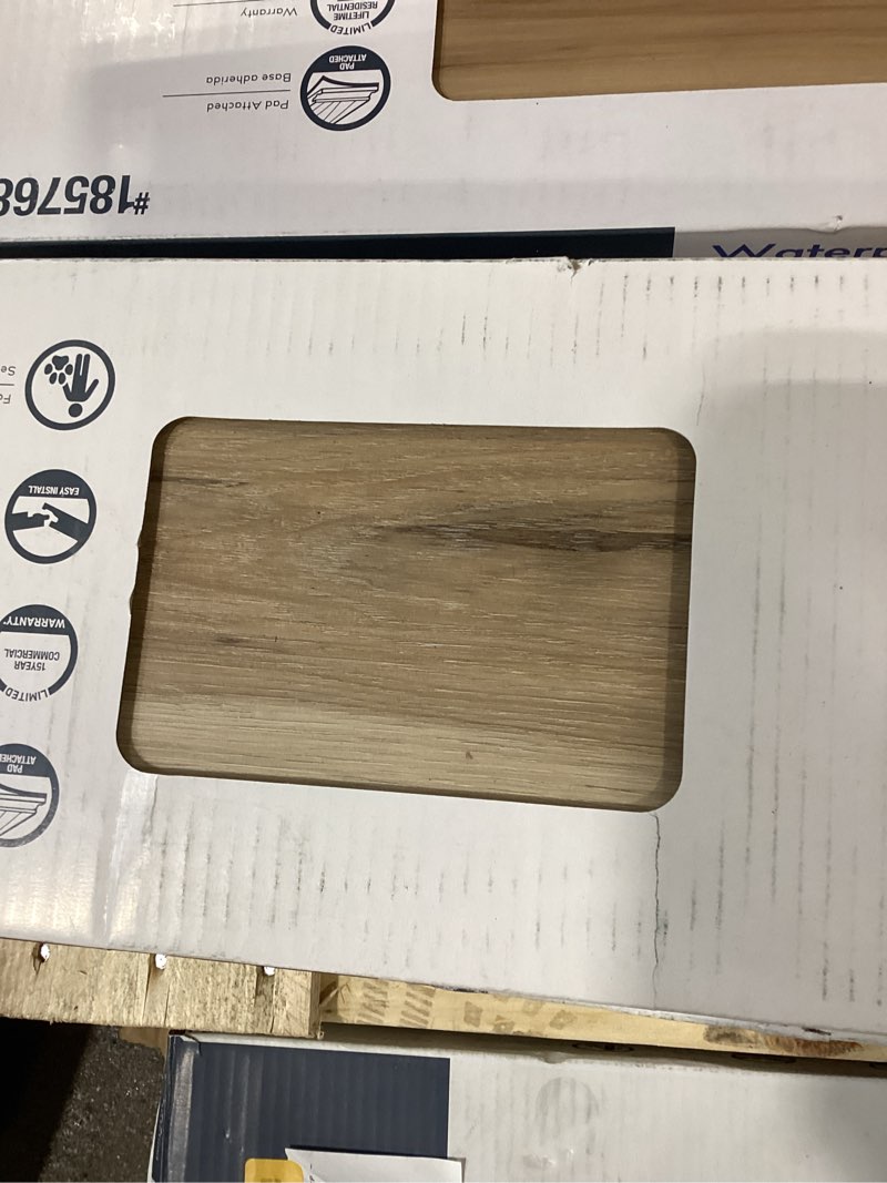 Condition photo showing Good Condition for style selections natural hickory 20-mil x 7-in w x 48-in l waterproof luxury vinyl plank flooring
