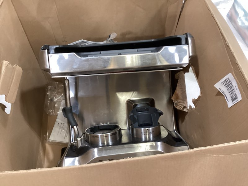 Condition photo showing As Is for breville barista express espresso machine bes870xl, brushed stainless steel