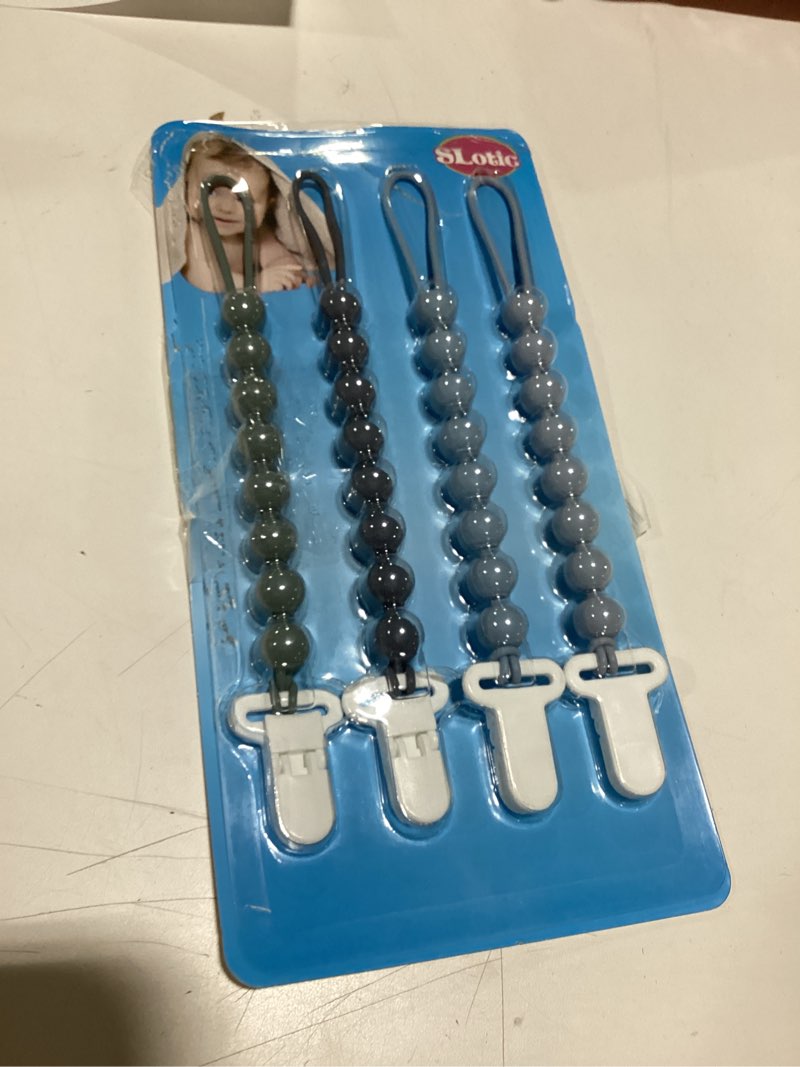 Condition photo showing Good Condition for 4-Pack Silicone Pacifier Clips with One-Piece Beads for Baby Boys and Girls - Flexible and Rust-Free Holders for Teething Relief and Baby Essentials, Safe for Newborns (Grey)