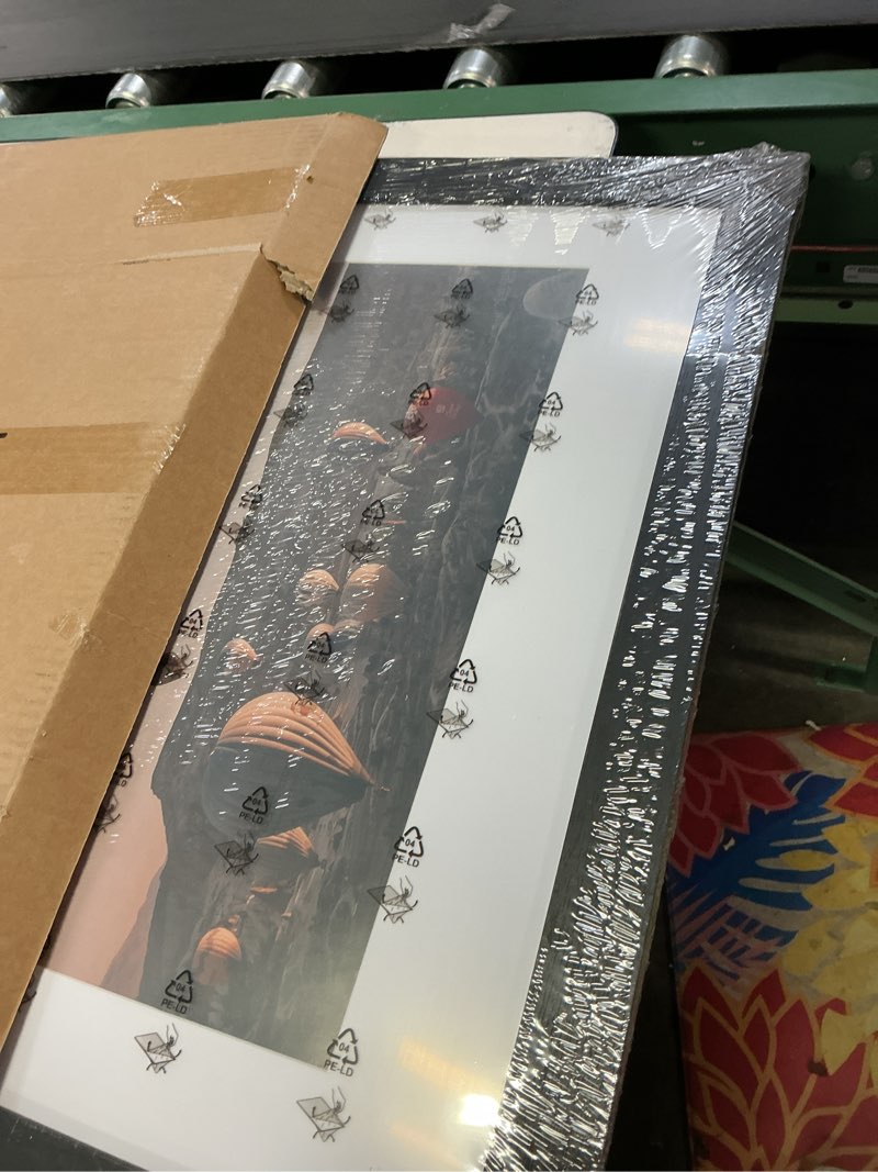 Condition photo showing New/Like New for 20x25 Picture Frame with 16x20 Mat, Display Photo 16x20 with Mat or 20 x 25 Without Mat, Wall Hanging Large 20 by 25 Poster Frame with Plexiglass, Black Black 20x25 inch
