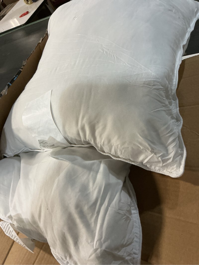 Condition photo showing Good Condition for amazon basics down alternative pillows for stomach and back sleepers, soft density, standard, pack of 2, white, 26 in l x 20 in w standard (pack of 2) soft pillow