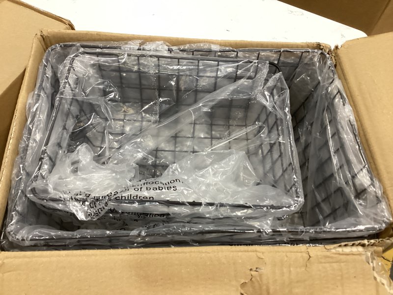 Condition photo showing Good Condition for 6 pack wire baskets for pantry organization and storage, kitchen organizer, 2 xxlarge & 2 xlarge & 2 large large-6 pack