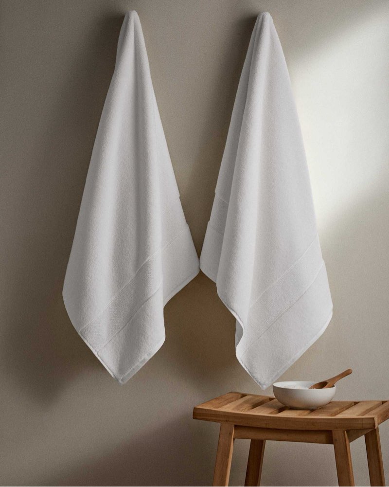Classic Organic Turkish Cotton Bath Towel (1 piece) 19”x28”, white