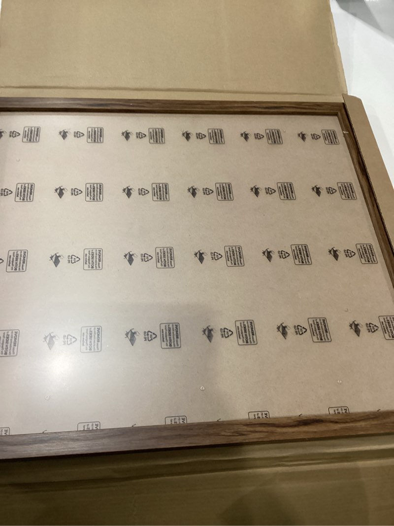 Condition photo showing Good Condition for 18x20 picture frame brown, rustic 20x18in poster frame, distressed 18 by 20 frame, large gallery family concert portrait photo frame, anniversary/birthday/wedding/thank you/christmas gift brown 18x20in