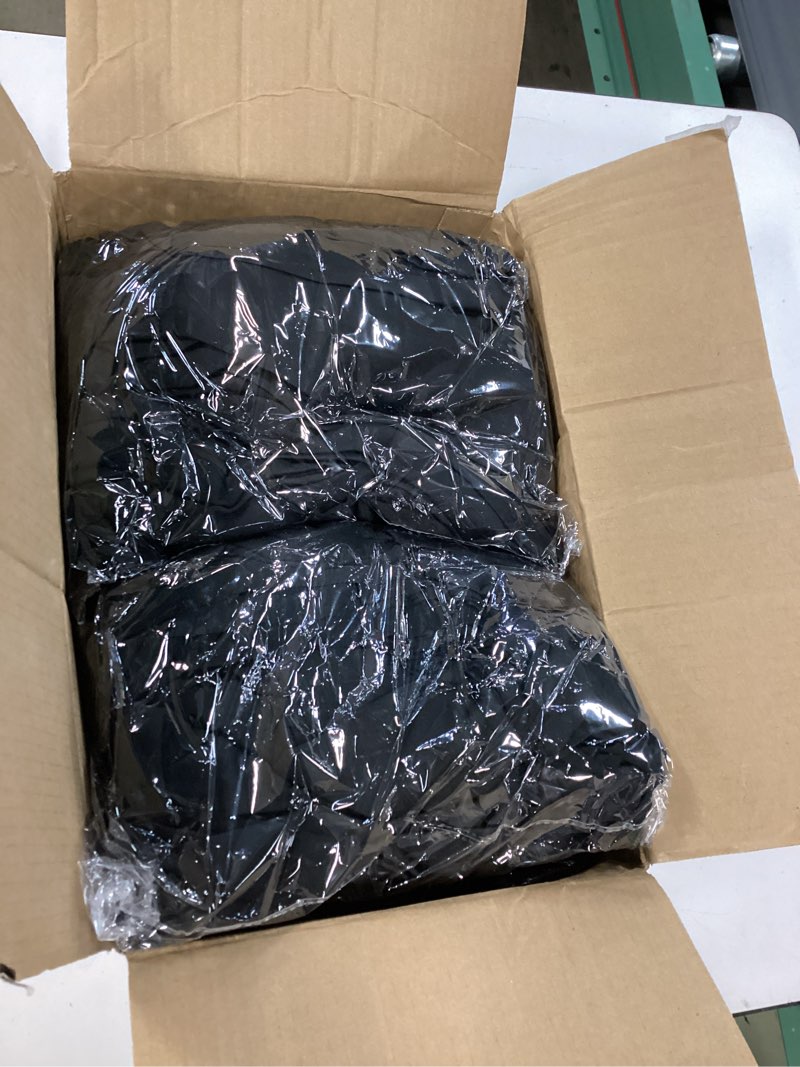 Condition photo showing New/Like New for 4 pack spandex table cover skirts for 60 inch round tables, black stretch table cloths with floor-length ruffle, elastic fitted skirted tablecloth for elegant wedding banquet party buffet decoration 60 in - 4 pack - round black