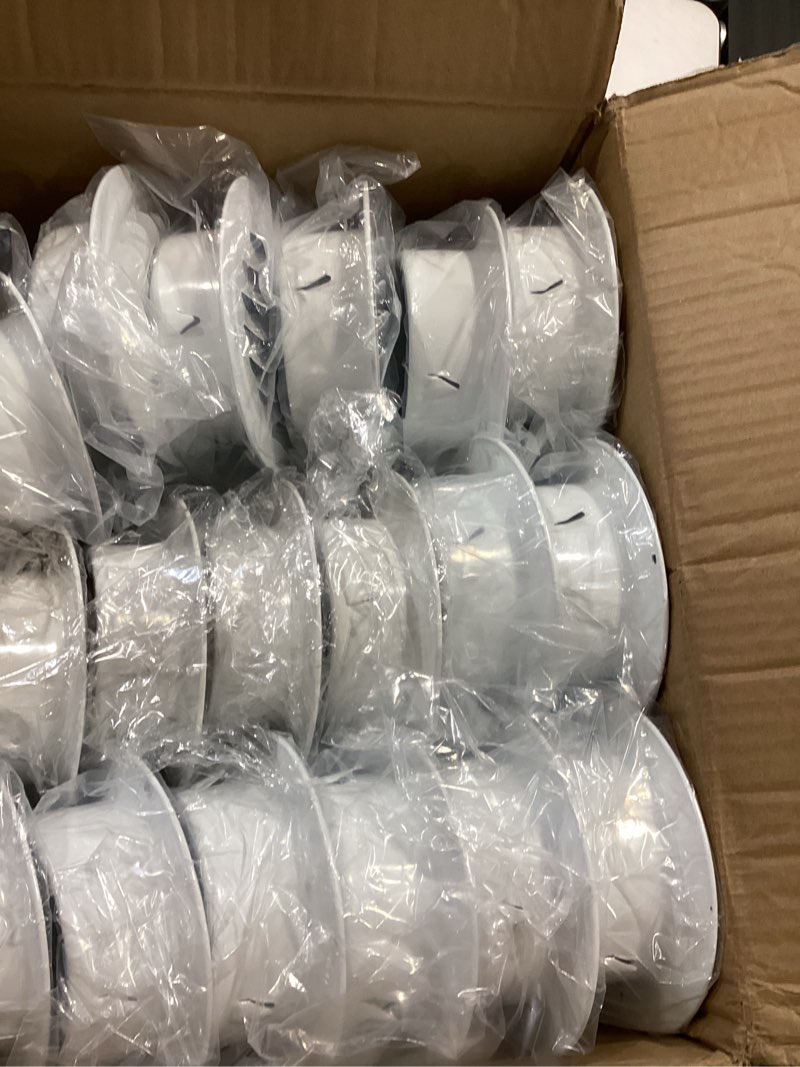 Condition photo showing Good Condition for zonon 36 pcs stainless steel soffit vents 4 inch round dryer vent cover with mesh screen for home outdoor bathroom wall ceiling outside exterior exhaust (white) 4 inch white 36