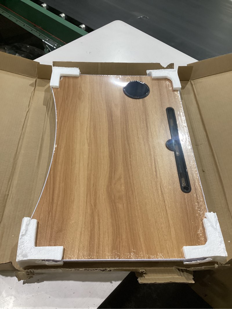 Condition photo showing New/Like New for lap desk, breakfast lap tray with foldable legs, portable lap standing desk, notebook stand reading holder for reading book, watching movie on bed/couch-walnut