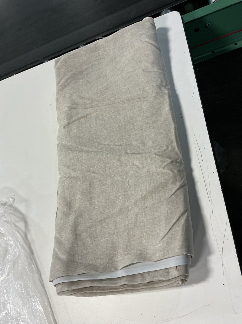 Condition photo showing Good Condition for european linen room darkening curtain, 48x84, flax