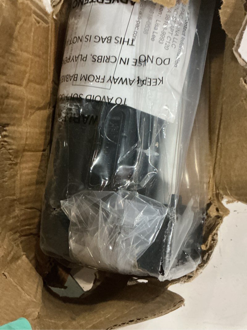 Condition photo showing As Is for 110 inch extra wide baby gate for large openings, retractable gate outdoor retractable dog gate indoor extra long dog gates for doorways large pet gate for stairs, long gates for kids or pets, black black (33" tall x 110" wide)